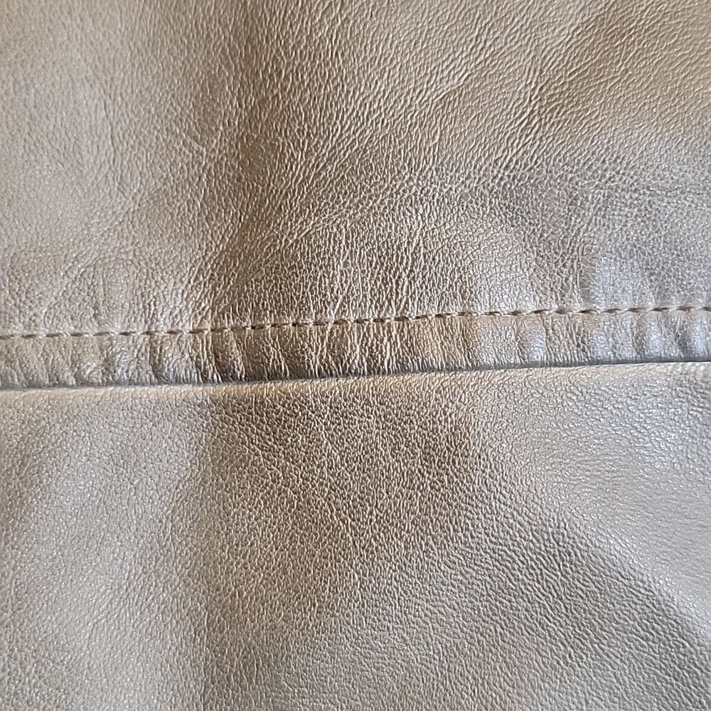 Sebby-Taupe Diagonal zip faux leather jkt. S. NWT. - Picture 6 of 7